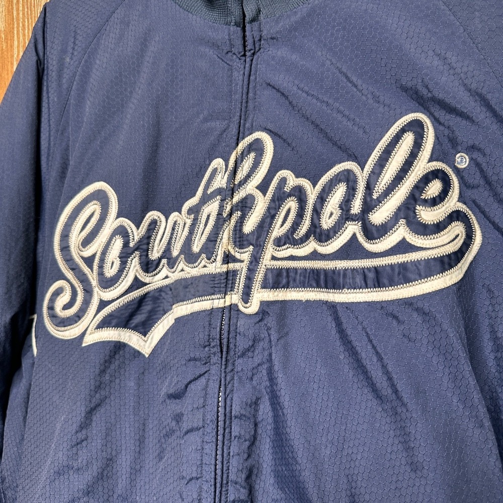 VTG RARE Southpole Varsity Bomber Jacket Quilt Streetwear Y2K Men XL Navy Patch - Picture 3 of 9